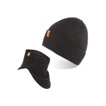 Set caciula si fular barbati Brodrene - Acril - Negru