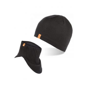 Set caciula si fular barbati Brodrene - Acril - Negru