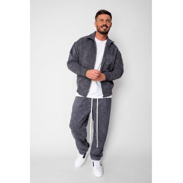 Set Hanorac cu fermoar si Pantalon lung drept Grey Anthracite 19573