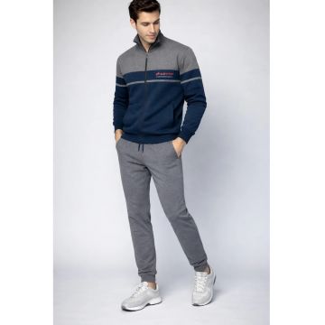 Trening bărbați  set bluza cu fermoar și pantaloni - gri -