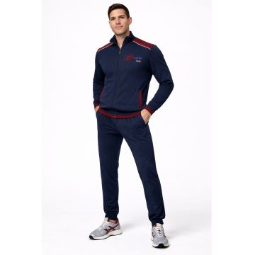 Trening barbati  LA2039 - set bluza cu fermoar si pantaloni - regular fit - Albastru