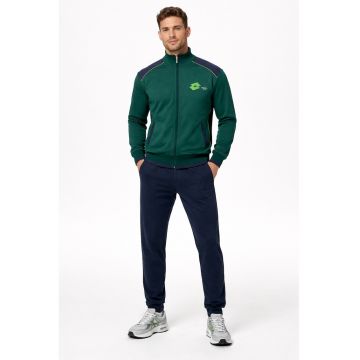 Trening barbati  LA2039 - set bluza cu fermoar si pantaloni - regular fit Albastru - Verde