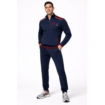 Trening barbati  LA2039 - set bluza cu fermoar si pantaloni - regular fit - Albastru