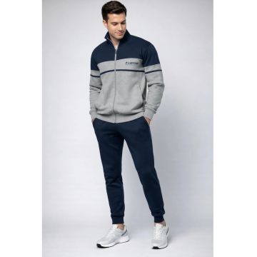 Trening barbati  LA2040C - set bluza cu fermoar si pantaloni - regular fit 4XL INTL Albastru