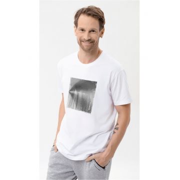 Tricou alb pentru barbati  T-Vibes - Comfort Fit - Alb