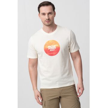 Tricou cu decolteu la baza gatului Varenna - Galben deschis/Verde masliniu