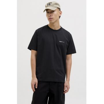 Tricou cu imprimeu floral pe partea din spate - Negru/Albastru lavanda/Verde masliniu