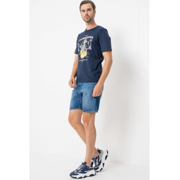 Tricou cu imprimeu grafic - Galben pal/Rosu deschis/Bleumarin