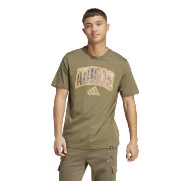 Tricou din bumbac Camo Script - Kaki/Galben mustar
