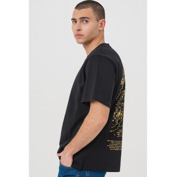 Tricou din bumbac cu imprimeu grafic - Negru/Galben mustar