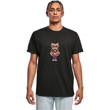 Tricou din bumbac cu imprimeu - Maro inchis/Negru/Galben sofran