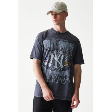 Tricou din bumbac New York Yankees - Albastru inchis/Alb murdar