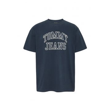 Tricou lejer cu logo - Albastru inchis