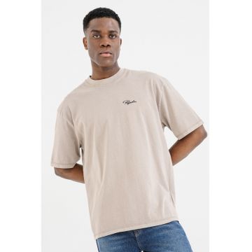 Tricou lejer de bumbac - Negru/Gri deschis