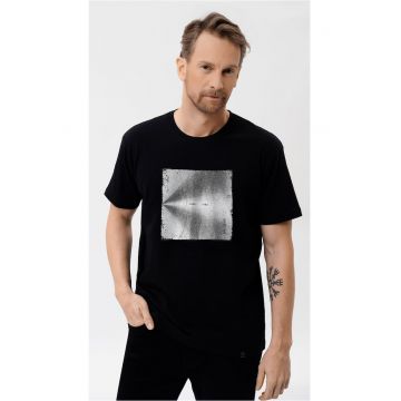 Tricou negru pentru barbati  T-Vibes - Comfort Fit - Negru