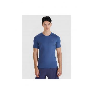 Tricou pentru barbati  slim - uscare rapida - albastru marin - material sintetic