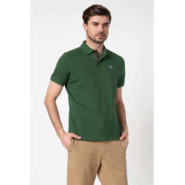 Tricou polo din pique - Verde englez