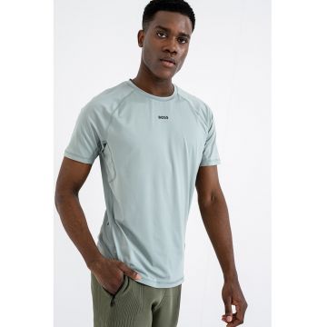 Tricou regular-fit cu decolteu la baza gatului - Verde fistic