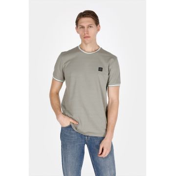 Tricou regular fit din bumbac - Verde pal