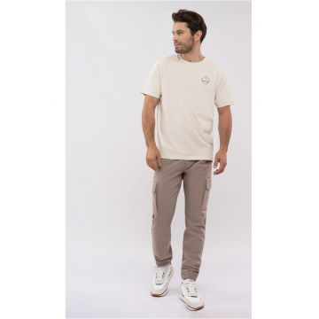 Tricou  T-Eld pentru barbati - crem - logo pe spate - Crem