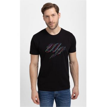 Tricou  T-Laser pentru barbati - negru cu imprimeu - Negru