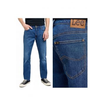 Blugi Barbati -  Daren Zip Fly - Slim Fit - Talie Medie - Fermoar - Lungi - 5 Buzunare - Bumbac - W34-L30 US - Albastru