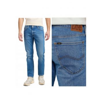 Blugi Barbati -  Daren Zip Fly - Straight Fit - Talie Medie - Fermoar - Lungi - 5 Buzunare - Bumbac - W38-L30 US - Albastru