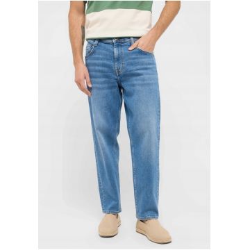 Blugi Barbati -  Denver Straight - Straight Fit - Talie Joasa - Fermoar - Lungi - 5 Buzunare - Bumbac - W32-L30 US - Albastru