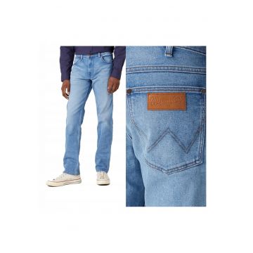 Blugi Barbati -  Greensboro - Straight Fit - Talie Medie - Fermoar - Lungi - 5 Buzunare - Bumbac - W38 L30 - Albastru - Albastru