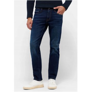 Blugi Barbati -  Style Oregon Slim - Slim Fit - Talie Joasa - Fermoar - Lungi - 5 Buzunare - Bumbac - W32-L32 US - Albastru