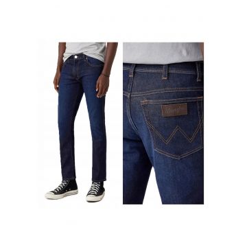 Blugi Barbati -  Texas Slim Slim Fit - Talie Medie - Fermoar - Lungi - 5 Buzunare - Bumbac - Albastru - Albastru