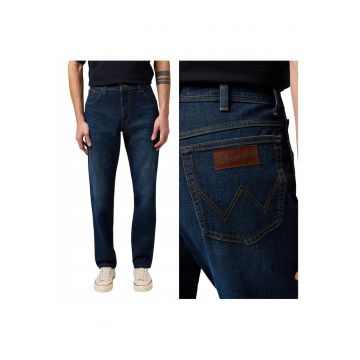 Blugi Barbati -  Texas Slim - Slim Fit - Talie Medie - Fermoar - Lungi - dwqf5 Buzunare - Bumbac - Albastru - Albastru