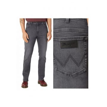 Blugi Barbati -  Texas - Straight Fit - Talie Medie - Fermoar - Lungi - 5 Buzunare - Bumbac - Gri - Albastru