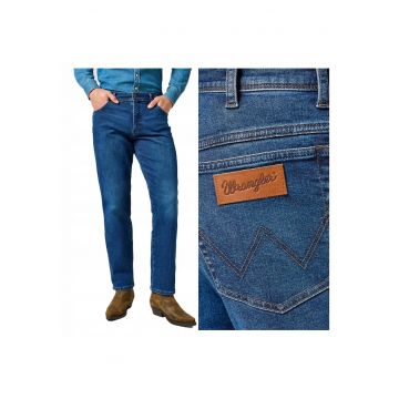 Blugi Barbati -  Texas - Straight Fit - Talie Medie - Fermoar - Lungi - 5 Buzunare - Bumbac - W31-L34 US - Albastru