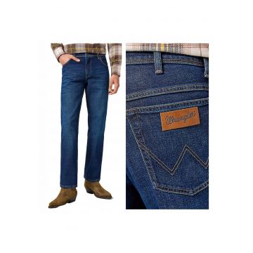 Blugi Barbati -  Texas - Straight Fit - Talie Medie - Fermoar - Lungi - 5 Buzunare - Bumbac - W32-L34 US - Albastru
