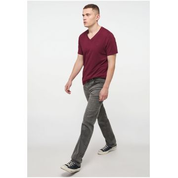 Blugi Barbati -  Tramper Straight - Loose Fit - Talie Medie - Fermoar - Lungi - 5 Buzunare - Bumbac - Negru - Gri