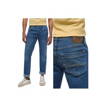 Blugi Barbati -  Washington - Slim Fit - Talie Medie - Fermoar - Lungi - 5 Buzunare - Bumbac - W34-L32 US - Albastru