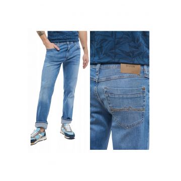 Blugi Barbati -  Washington - Slim Fit - Talie Medie - Fermoar - Lungi - 5 Buzunare - Bumbac - W36-L32 US - Albastru