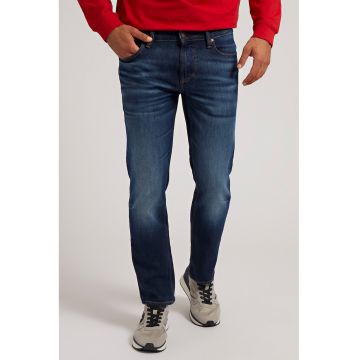 Blugi slim fit Angeles - Albastru inchis/Alb murdar