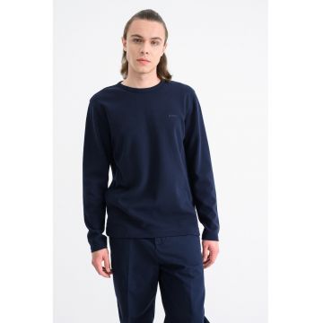 Bluza relaxed fit cu aspect texturat - Albastru ultramarin