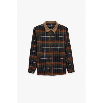 Camasa regular fit in carouri - Verde/Maro/Bleumarin