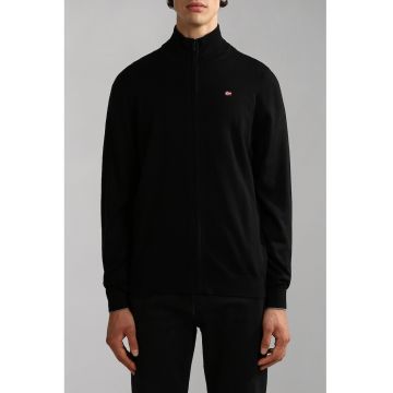 Cardigan din lana cu fermoar Damavand - Negru