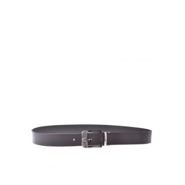 Curea uni din piele - Maro inchis