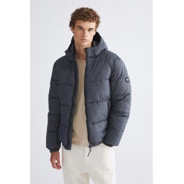 Geaca cu vatelina si gluga - Gri antracit