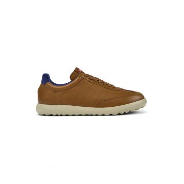 Pantofi sport uni de piele - Caramel