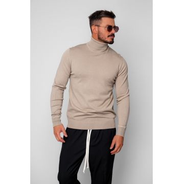 Pulover cu guler inalt Beige 19861 - Bej