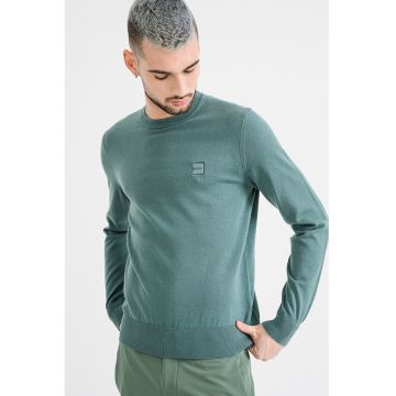 Pulover din amestec de bumbac si casmir Kanovano - Verde feriga