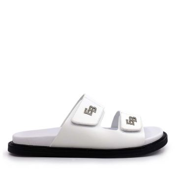 Saboți bărbați  Enzo Bertini albi din piele 2449BST33509A