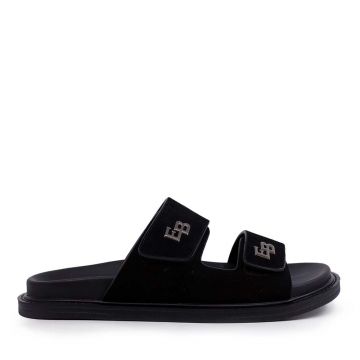 Saboți bărbați  Enzo Bertini negri din piele întoarsă 2449BST33509VN