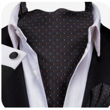 Set cravata / esarfa / lavaliera Ascot + batista + butoni, model 85